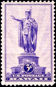 Hawaii Kamehameha stamp 3c 1937 issue