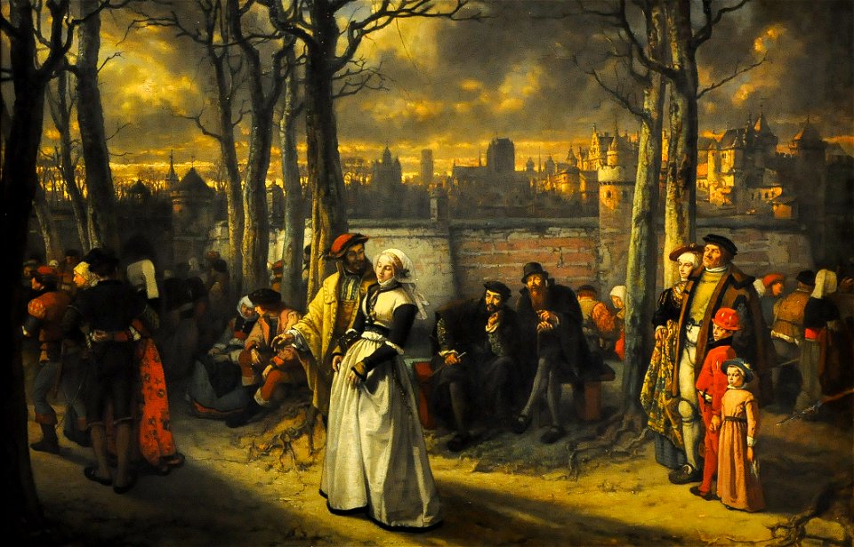 Hendrik Leys (1815-1869) Wandeling buiten de muren (Antwerpen 1854) MSK Gent 22-11-2015