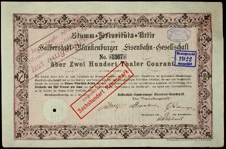 Halberstadt-Blankenburger Eisenbahn 1870
