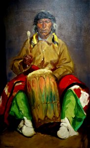 'Portrait of Dieguito Roybal, San Ildefonso Pueblo' by Robert Henri, 1916. Free illustration for personal and commercial use.