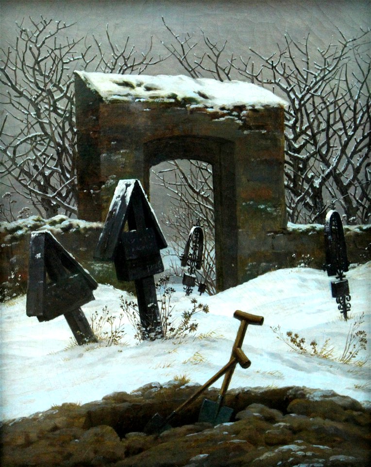 Leipzig, Museum der bildenden Künste, Caspar David Friedrich, Friedhof im Schnee