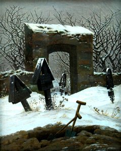 Leipzig, Museum der bildenden Künste, Caspar David Friedrich, Friedhof im Schnee