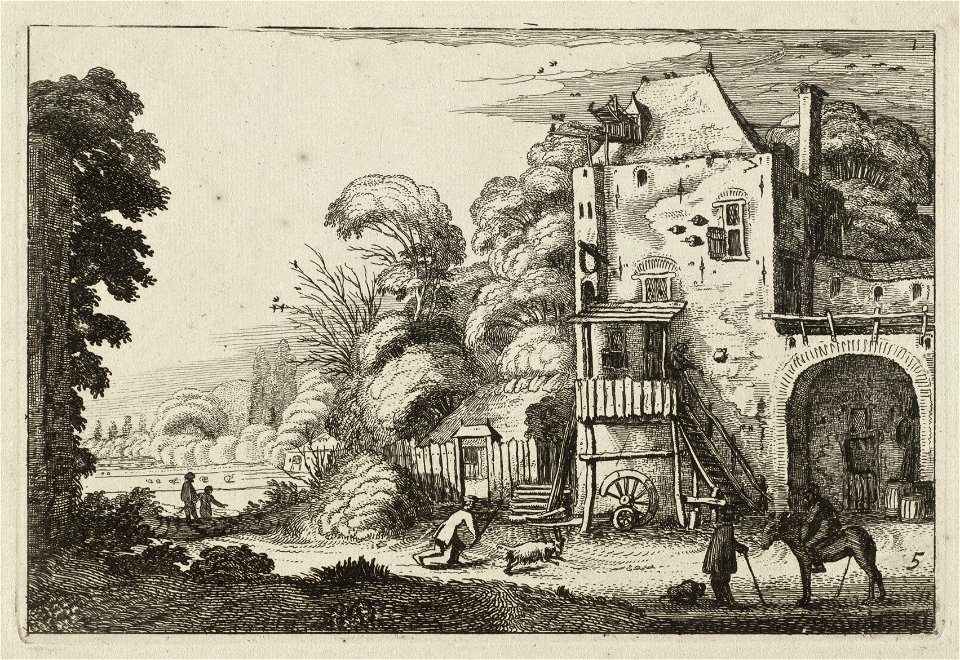 Herberg in een landschap. NL-HlmNHA 53012413