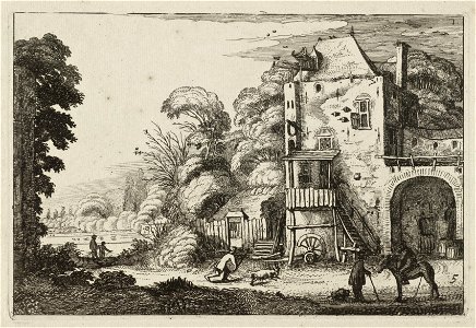 Herberg in een landschap. NL-HlmNHA 53012413