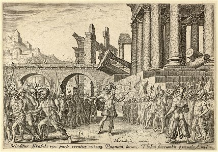 Het volk van Israel verdeeld tussen Tibni en Omri 1 Koningen 1621. NL-HlmNHA 1477 53008069