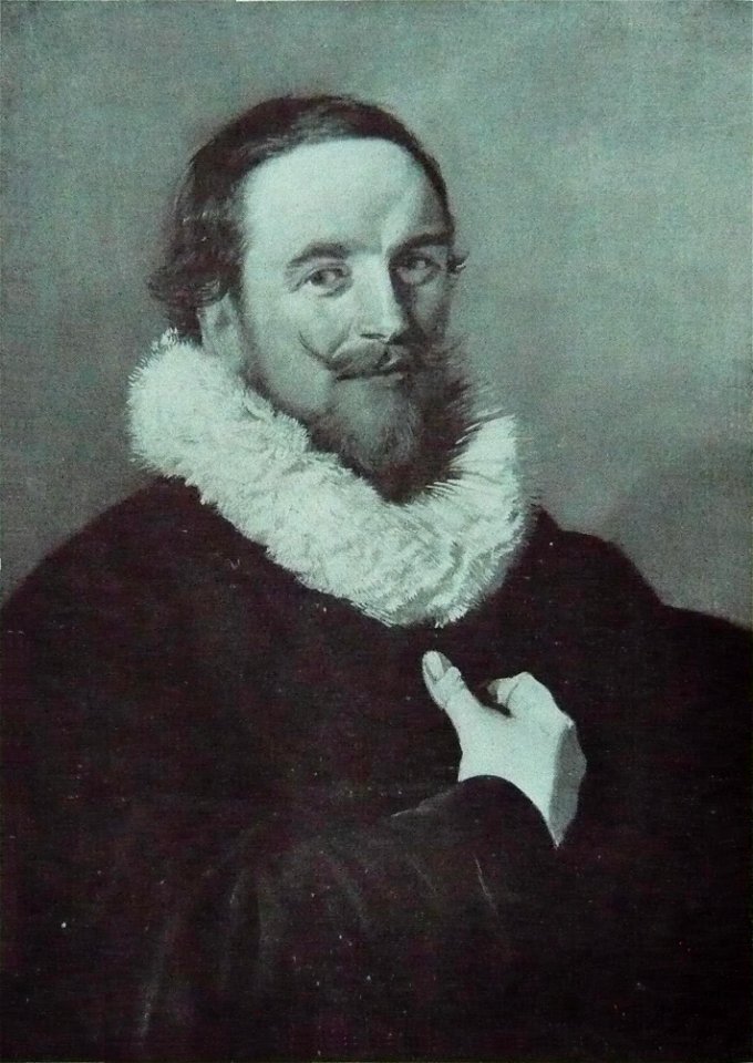 After Frans Hals - Portrait of a man with a ruff collar and hand on his chest
