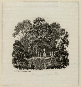 Het Rousseau monumentje tussen de buitenplaats Het huis te Manpad en de Prinsenlaan aan de oostzijde van de Herenweg. NL-HlmNHA 1477 53010867