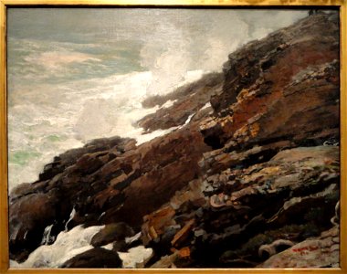 High Cliff, Coast of Maine, 1894, by Winslow Homer - SAAM - DSC00845. Free illustration for personal and commercial use.