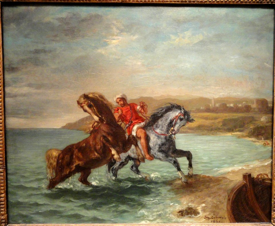 Horses Coming Out of the Sea, Ferdinand-Victor-Eugene Delacroix, 1860 ...