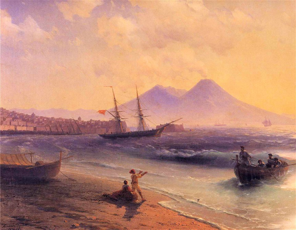 Ivan Constantinovich Aivazovsky - Fishermen Returning Near Naples (detail)
