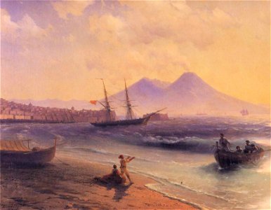 Ivan Constantinovich Aivazovsky - Fishermen Returning Near Naples (detail)