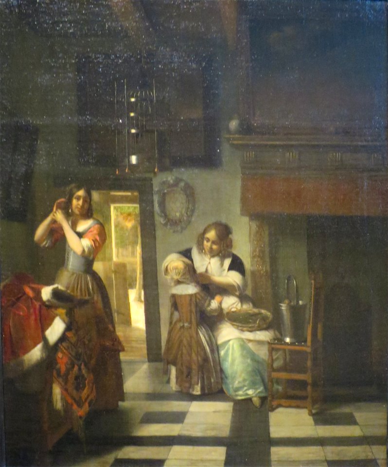 'A Mother's Care' by Pieter de Hooch, 1673, Pushkin Museum