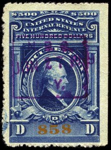 Hamilton revenue $500 1917 issue R249a
