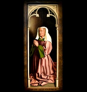 Hubert (†1426) & Jan van Eyck (±1390-1441) Buitenluik met Elisabeth Borluut - Aanbidding van het Lam Gods MSK Gent 3-02-2020
