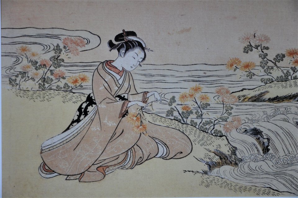 Harunobu Jouvenceau aux chrysanthèmes