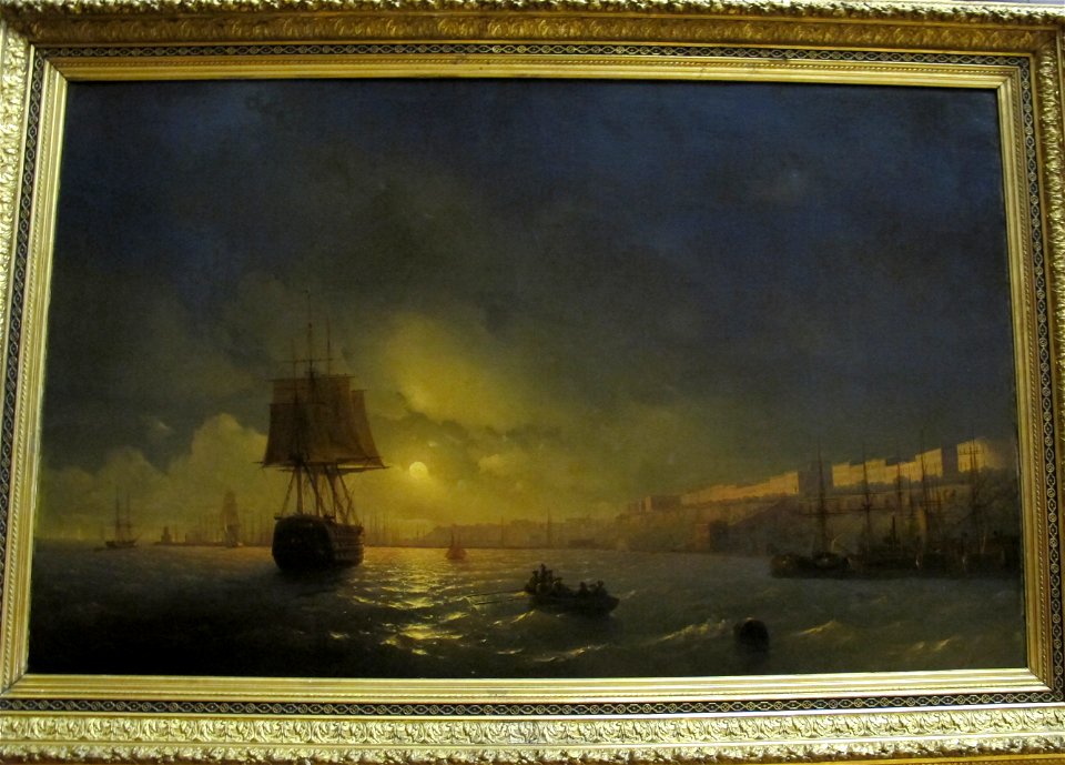 Ivan aivazovsky, il mecurio incontra squadroni russi dopo la vitoria su due vascelli turchi, 1848