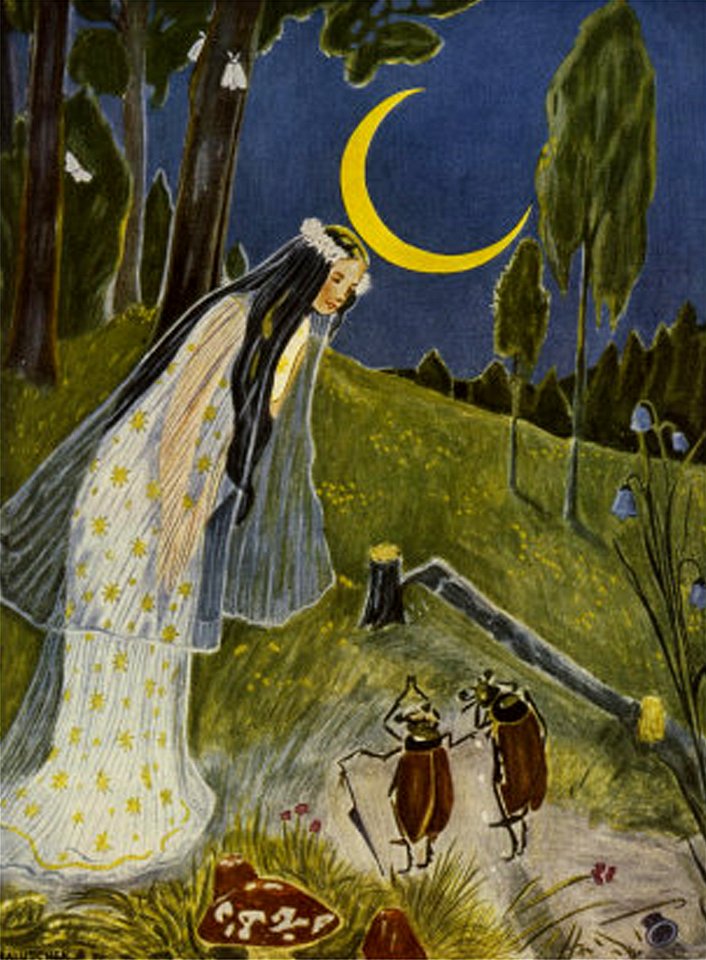 Hans Baluschek, Illustration - Little Peter's trip to the Moon, Night
