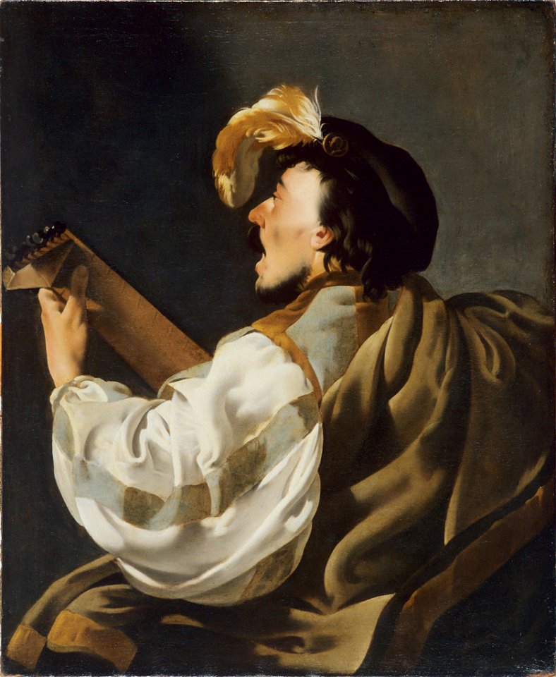 Hendrick TER BRUGGHEN , Un chanteur s'accompagnant au luth