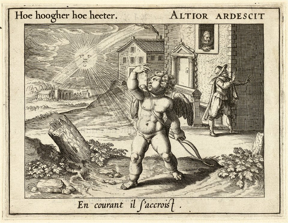 Illustratie uit P.C. Hooft Emblemata amatoria. Afbeeldinghen van minne. Emblèmes d'amour, Amsterdam 1611. NL-HlmNHA 1477 53009518