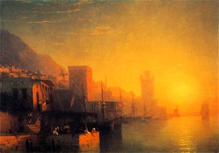 Ivan Constantinovich Aivazovsky - The Island of Rhodes. Free illustration for personal and commercial use.