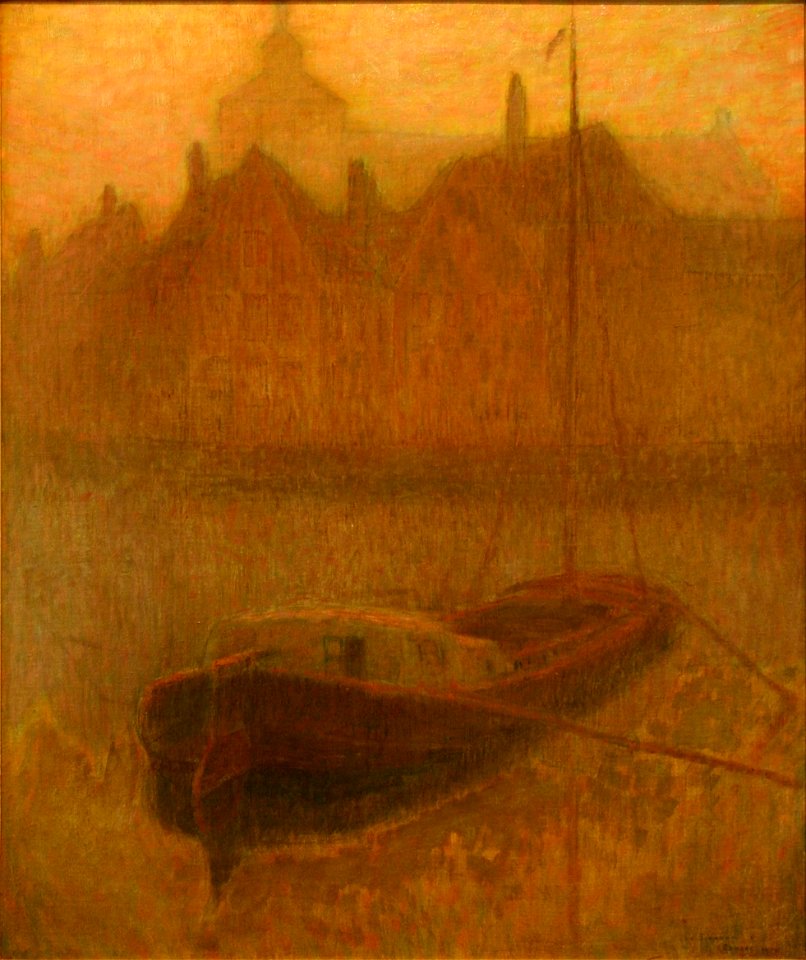 Henri Le Sidaner - Barque sur le Canal (matin)
