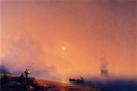 Ivan Constantinovich Aivazovsky - Crimean Tartars on the Sea Shore. Free illustration for personal and commercial use.