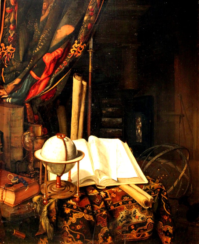 1669 Heyden Stilleben mit Gobelinvorhang anagoria