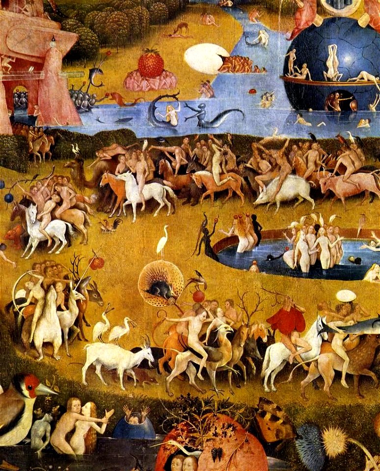 Hieronymus Bosch, Garden of Earthly Delights tryptich, centre panel - detail 3