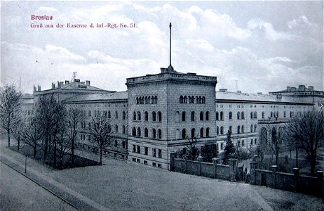 Infanterie-Kaserne Breslau IR 51 - Postkarte 1912
