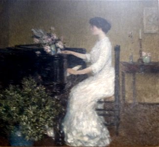 'At the Piano' by Childe Hassam, Cincinnati Art Museum. Free illustration for personal and commercial use.