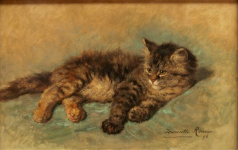Henriëtte Ronner-Knip (1821-1909), Katje, 1896, Olieverf op paneel (cropped)