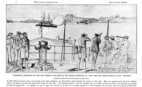 HMS Camperdown shelling Crete