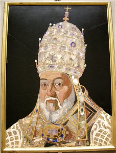 Jacopo ligozzi (disegno), ritratto di papa clemente VIII in pietre dure, 1600-1601, 01