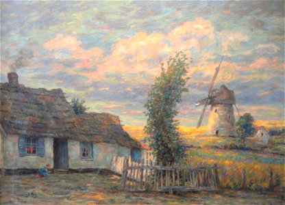 Henri DUHEM Moulin du Boulonnais au soleil couchant