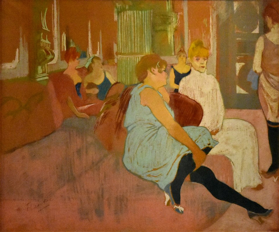 Henri de Toulouse-Lautrec (1864-1901) Au salon de la rue des Moulins (pastel 1894) Musée Toulouse-Lautrec Albi 9-10-2019