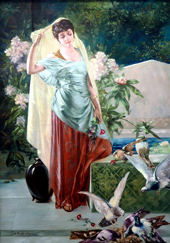 König, Albert-Frau i antikem Gewand@Albert-König-Museum