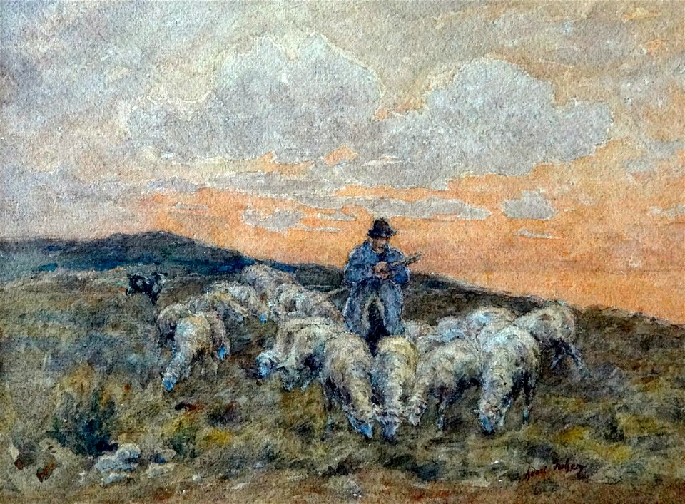 Henri DUHEM - troupeau à la tombée du jour VA