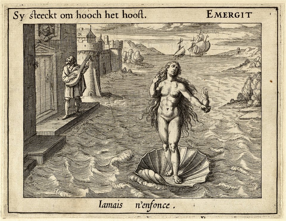 Illustratie uit P.C. Hooft Emblemata amatoria. Afbeeldinghen van minne. Emblèmes d'amour, Amsterdam 1611. NL-HlmNHA 1477 53009501