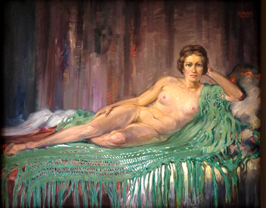 König, Albert-Liegender Akt a grüner Decke@Albert-König-Museum