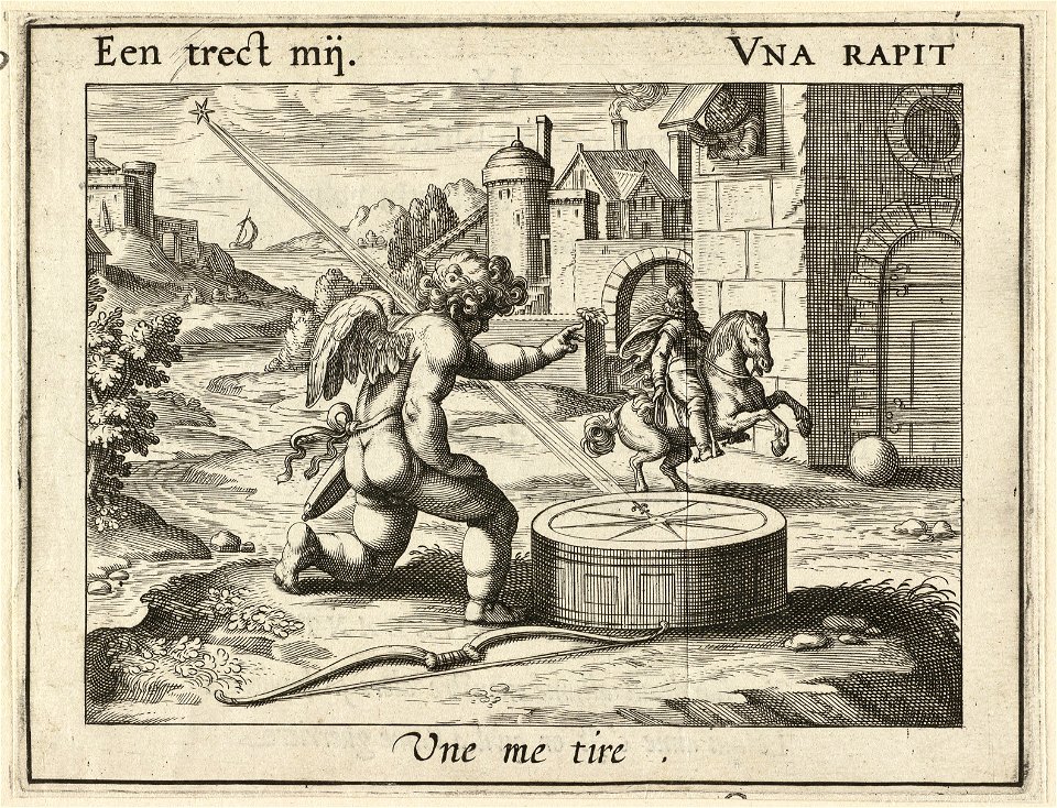 Illustratie uit P.C. Hooft Emblemata amatoria. Afbeeldinghen van minne. Emblèmes d'amour, Amsterdam 1611. NL-HlmNHA 1477 53009503