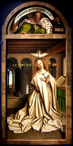 Hubert (†1426) & Jan van Eyck (±1390-1441) Buitenluik van de Aanbidding van het Lam Gods met Annunciatie en profeet Micha 3-02-2020