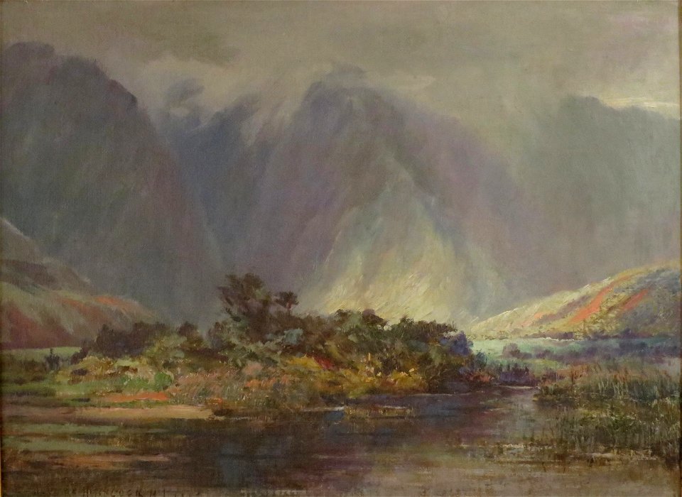 'Koolau Cliffs, Oahu' by D. Howard Hitchcock, 1913, oil on canvas, Hawaii State Art Museum