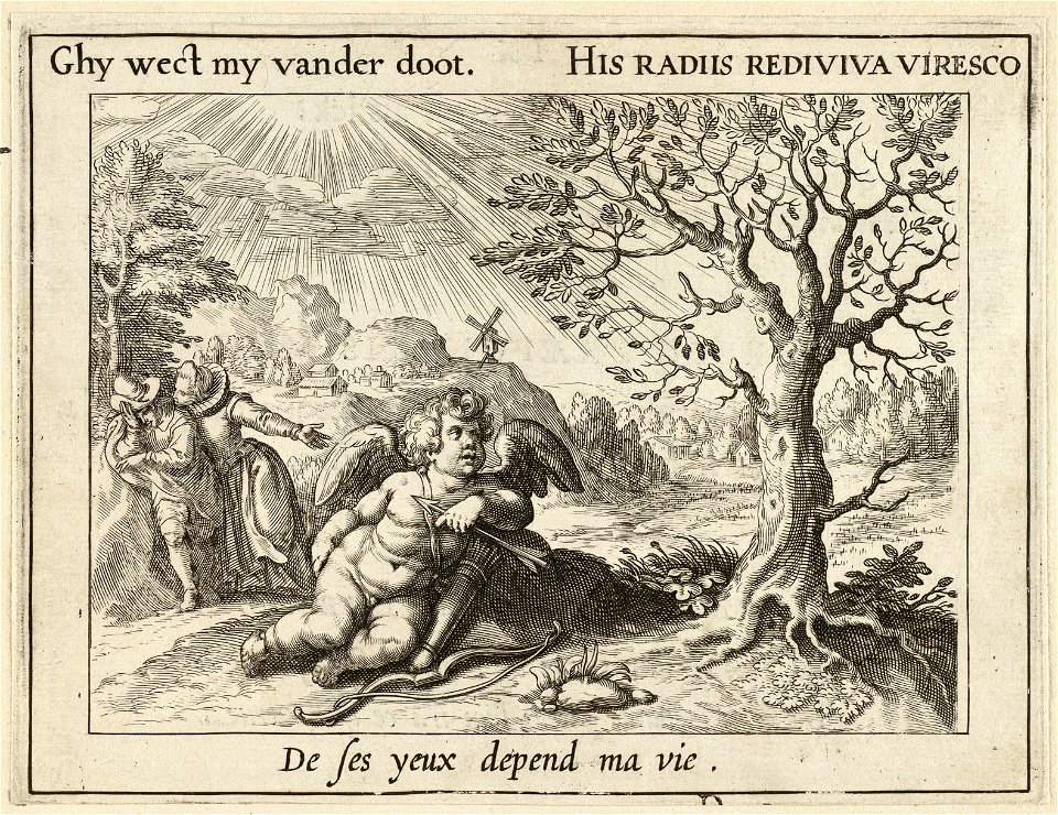 Illustratie uit P.C. Hooft Emblemata amatoria. Afbeeldinghen van minne. Emblèmes d'amour, Amsterdam 1611. NL-HlmNHA 1477 53009508