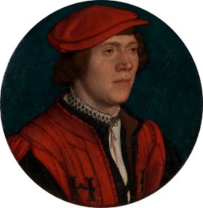 Hans Holbein the Younger - Portrait of a Man in a Red Cap (Metropolitan Museum of Art). Free illustration for personal and commercial use.