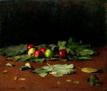 Ilya Repin. Apples and Leaves. Free illustration for personal and commercial use.