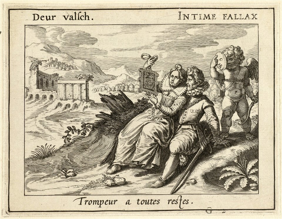 Illustratie uit P.C. Hooft Emblemata amatoria. Afbeeldinghen van minne. Emblèmes d'amour, Amsterdam 1611. NL-HlmNHA 1477 53009520
