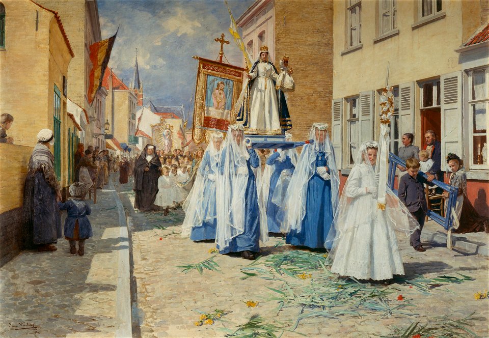 Jan Frans Verhas - The procession of August 15 at Heist-aan-Zee