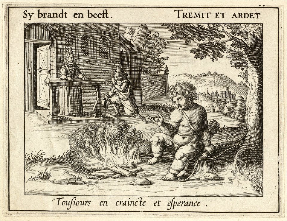 Illustratie uit P.C. Hooft Emblemata amatoria. Afbeeldinghen van minne. Emblèmes d'amour, Amsterdam 1611. NL-HlmNHA 1477 53009513