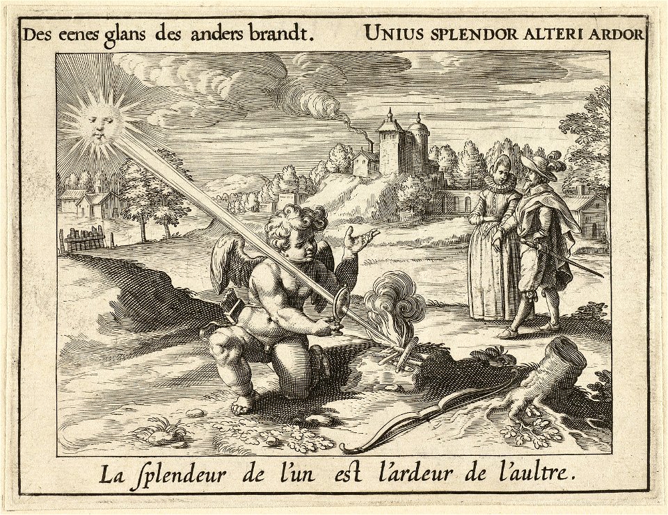 Illustratie uit P.C. Hooft Emblemata amatoria. Afbeeldinghen van minne. Emblèmes d'amour, Amsterdam 1611. NL-HlmNHA 1477 53009517