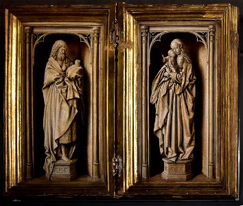 Jan van Eyck (±1390-1441) Diptiek met Johannes de Doper en Maria met Kind MSK Gent 3-02-2020 15-36-15